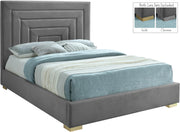 Nora Grey Velvet Full Bed